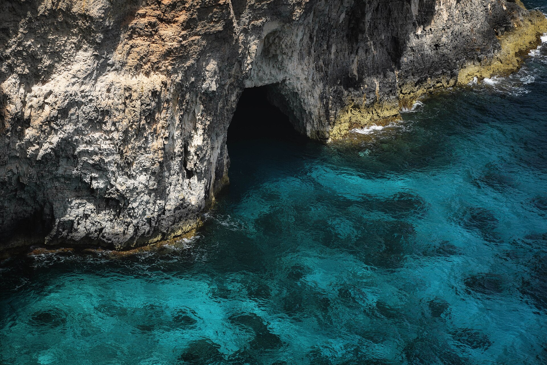 Sea caves and cliffs around Comino, Malta